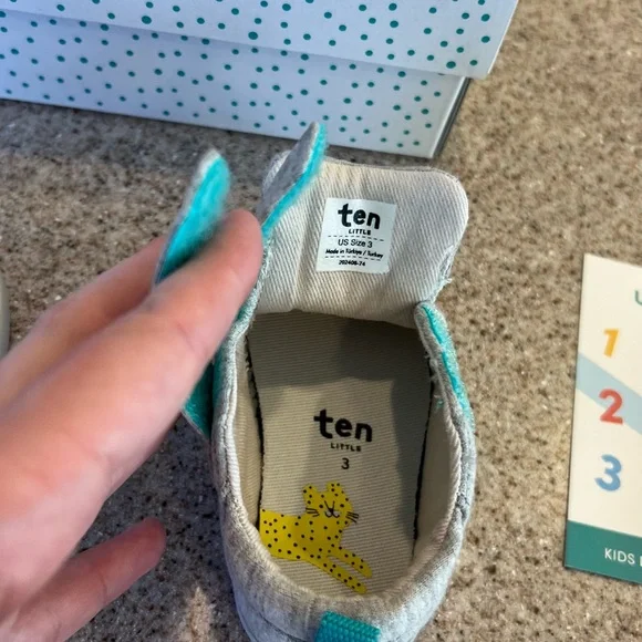 NEW Ten Little Gray Velcro Sneakers - Picture 5 of 7